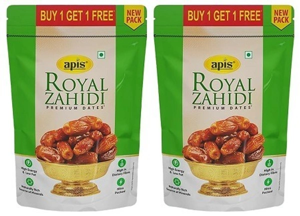 Apis Royal Zahidi Premium Dates /Khajoor 500g x 2 (Buy 1 Get 1 Free)
