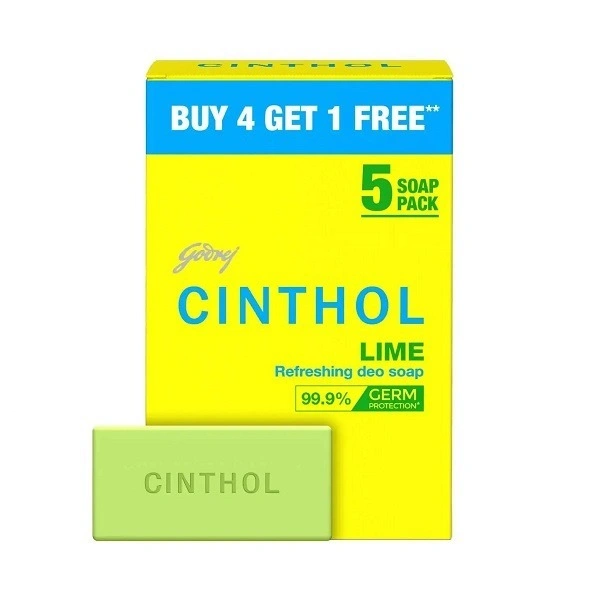 Godrej Cinthol Lime Bath Soap 150g (Pack of 5)