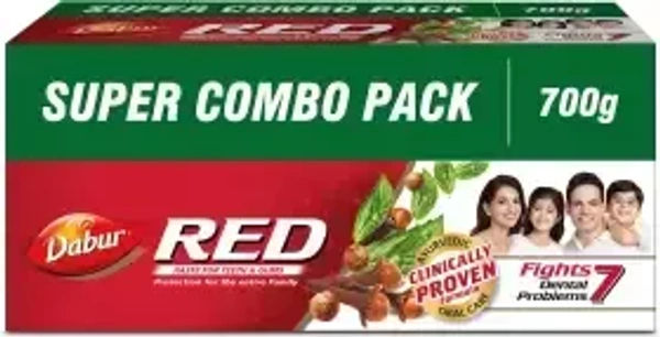 Dabur Red Paste Toothpaste (Combo Pack- 175g x 4) 700g  