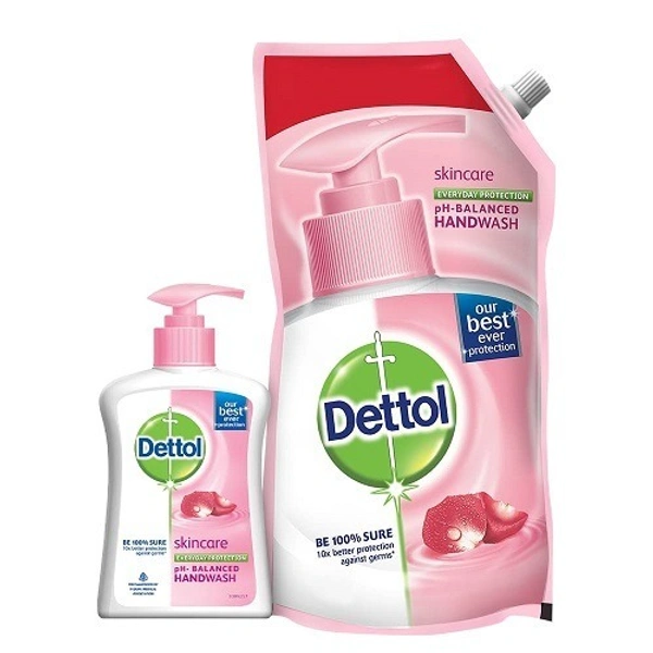  Dettol Skincare Liquid Handwash Refill 675 ml & Pump 200ml