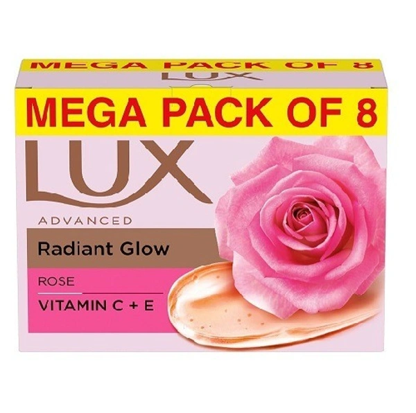  LUX Soft Glow Rose & Vitamin E Skin Beauty Soap 150g (Pack of 8)