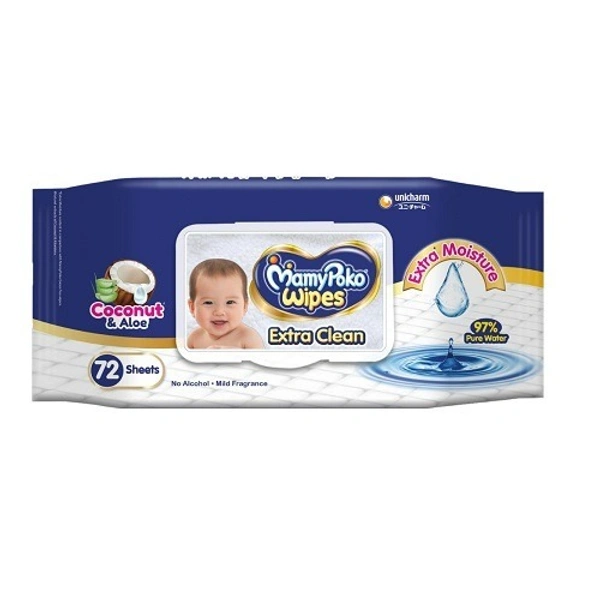 MamyPoko Extra clean Baby Wipes, 72 Sheets