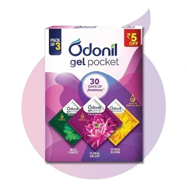 Odonil Gel Pocket Bathroom Freshner (Pack of 3)