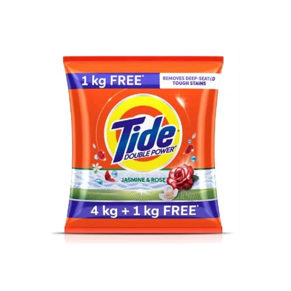 Tide Plus Double Power Jasmine & Rose Detergent Powder 4 + 1 kg