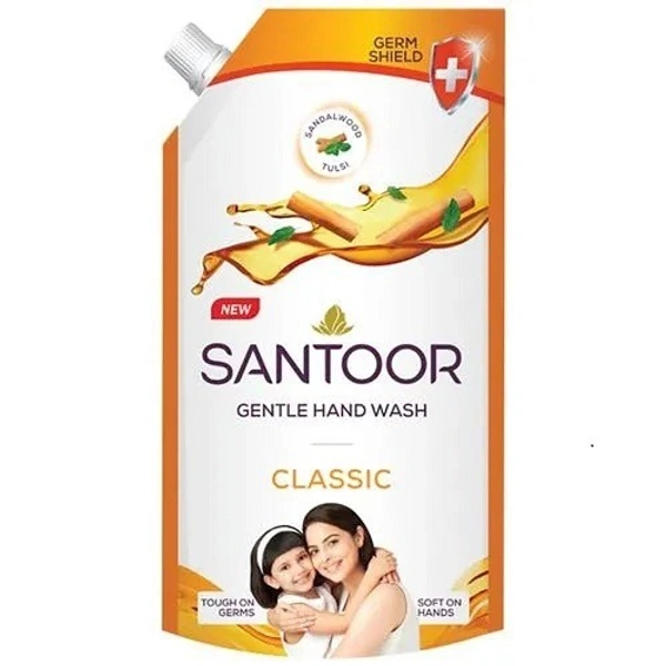  Santoor Classic Hand Wash, 700 ml Pouch