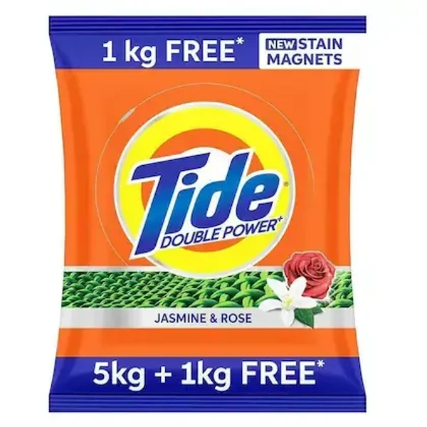 Tide Jasmine & Rose Detergent Powder 6 kg ( 5 + 1kg Free)
