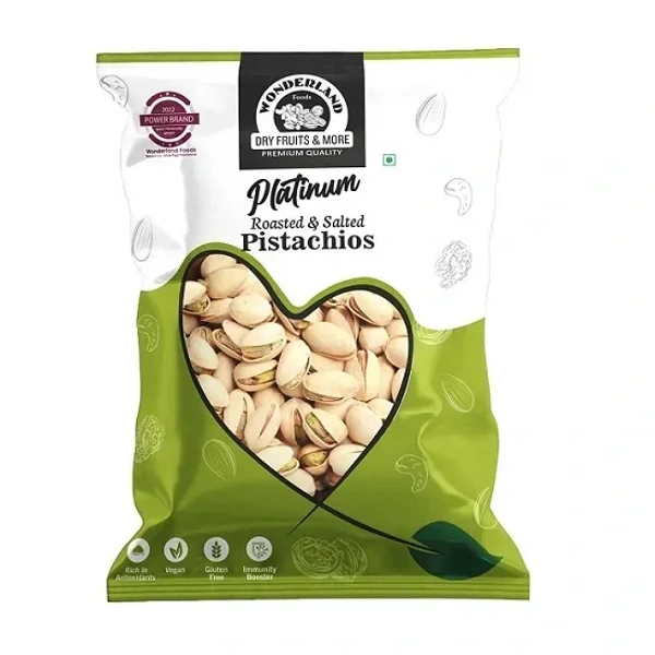 Wonderland Foods Roasted & Salted California Pistachios (Pista)  400 g