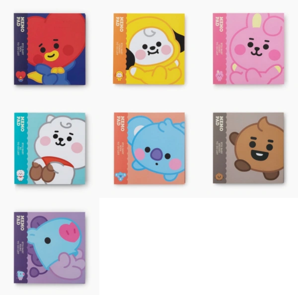 BT21 Memopads  - Set Of 5