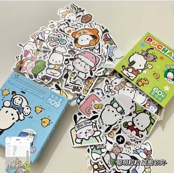 Pochacco Sticker Set (60 Pcs) - Green Set