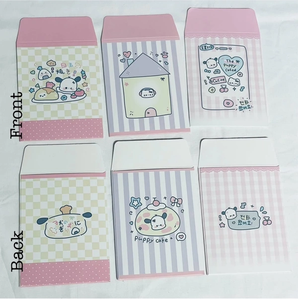 Aesthetic Cardstock Envelopes (10Pcs) - Green Checkered