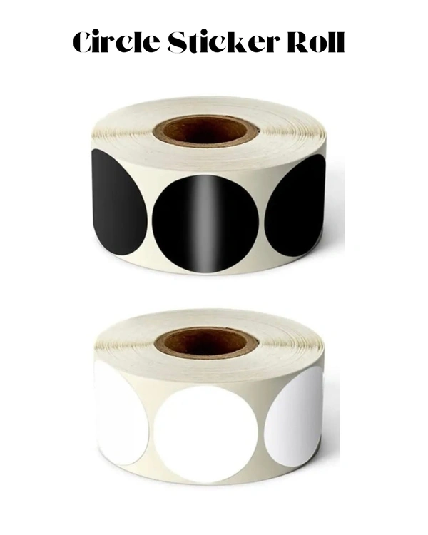 Circle Stickers (500pcs/Roll) - Black