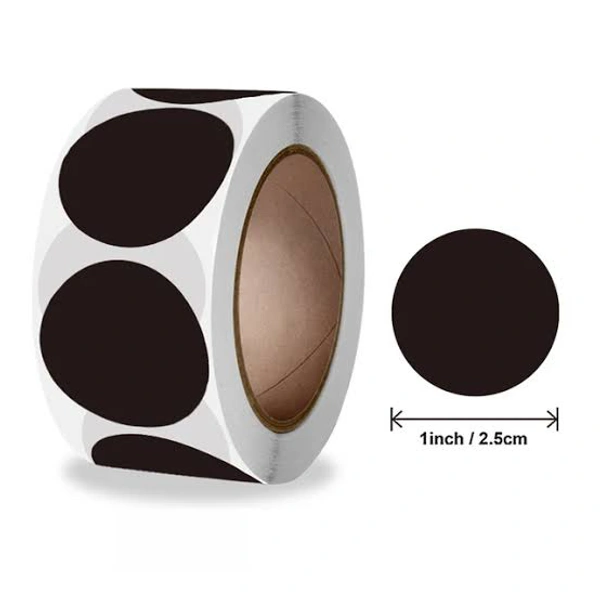 Circle Stickers (500pcs/Roll) - Black
