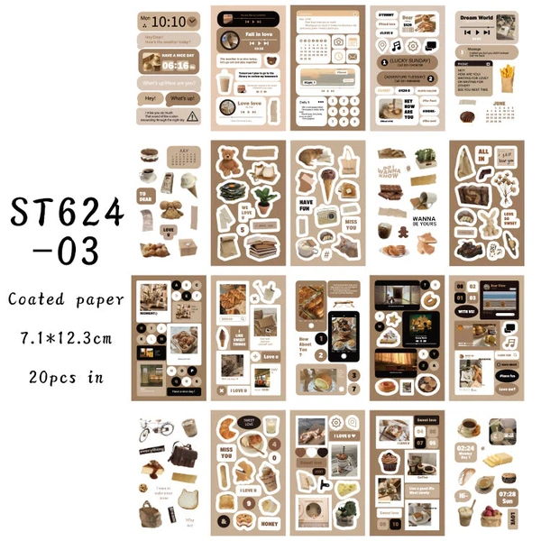 Everyday Things Sticker Book - Brown