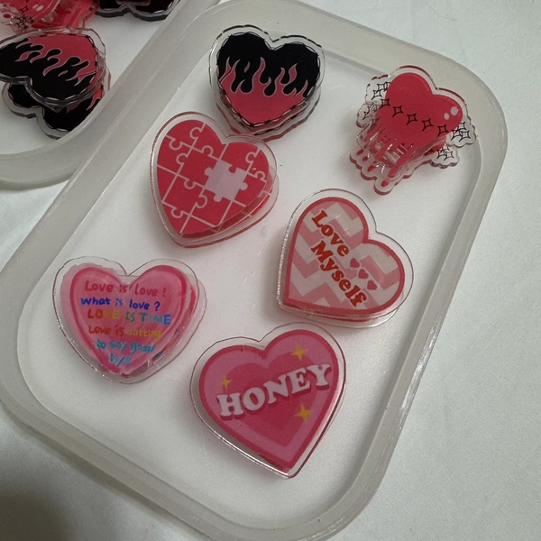 Heart Acrylic Paper Clip - Love Myself