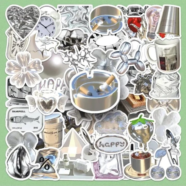 Silver Sticker Pack (50 Pieces)