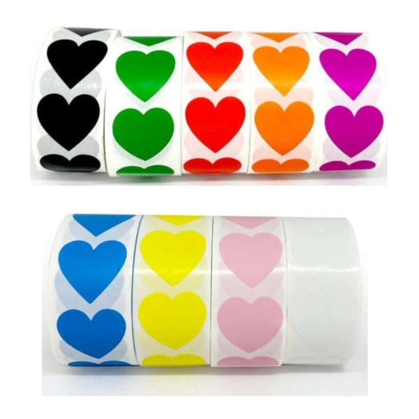 Heart Sticker Roll - Orange