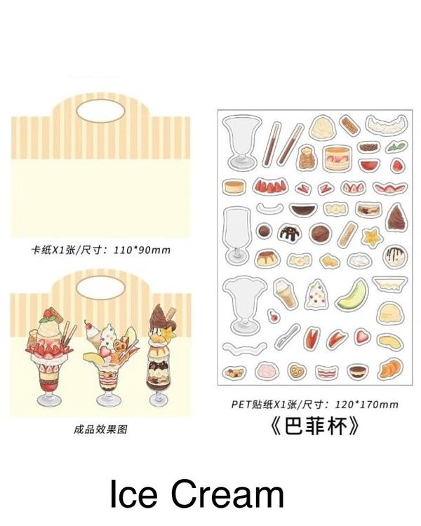 2.5D PaperMore Sticker Set - Ice Cream