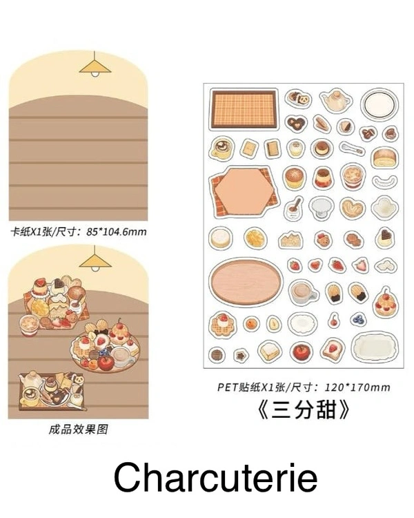 2.5D PaperMore Sticker Set - Sandwich Bar