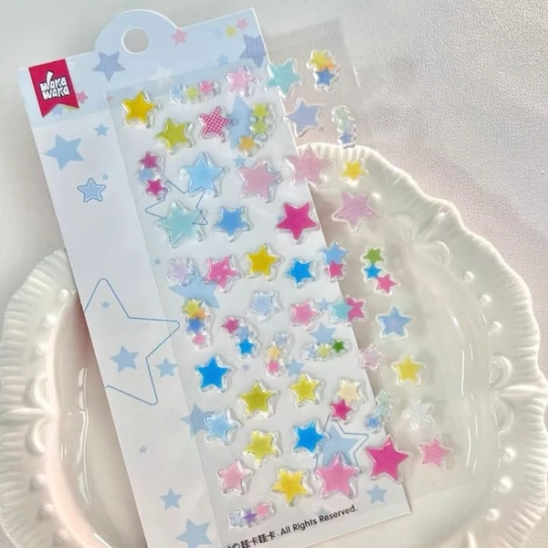 3D Jelly Sticker Sheets  - Stars