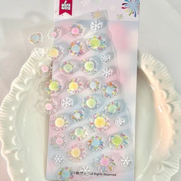 3D Jelly Sticker Sheets  - Fireworks