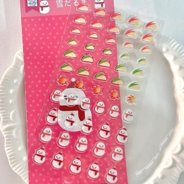 3D Jelly Sticker Sheets  - Snowmen