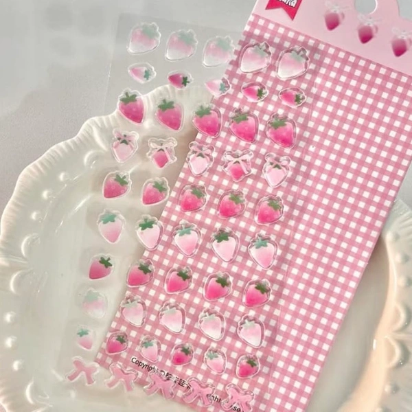 3D Jelly Sticker Sheets  - Strawberry