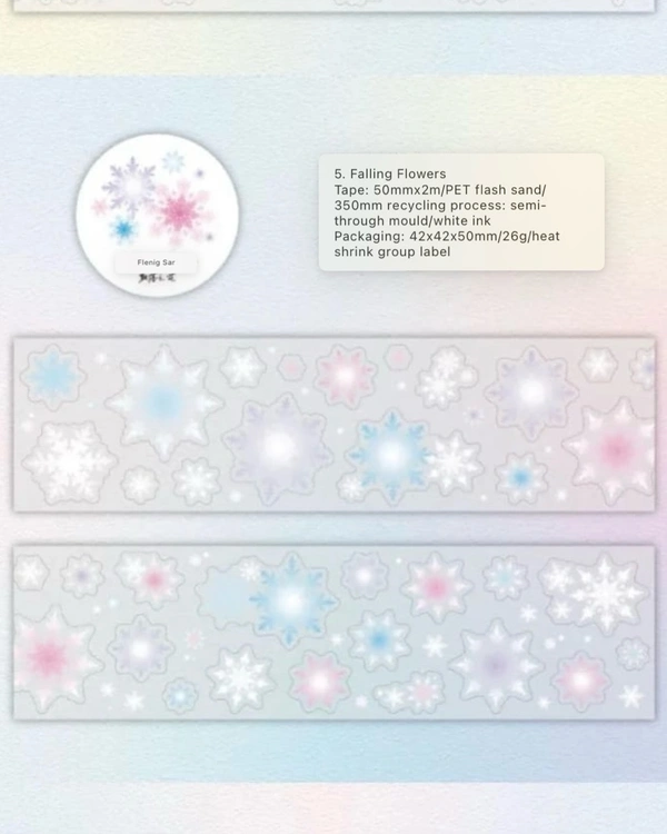 Dream Shimmer Series PET Roll - Falling Flowers