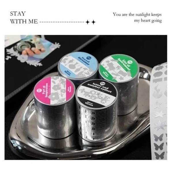 Silver Painted Poetry Sticker Series  - Years of Streamer