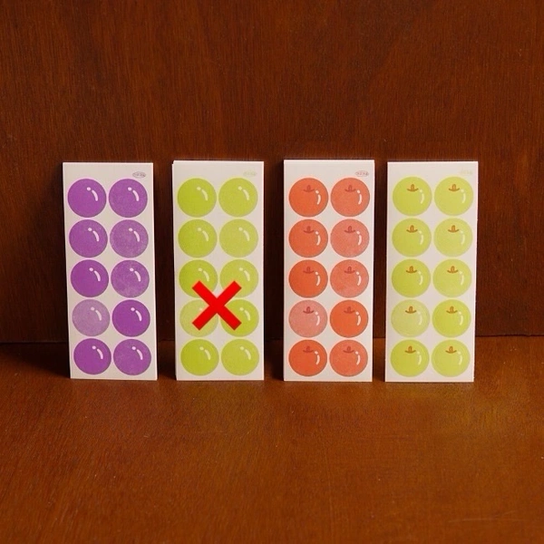 Fruit Circle Stickers (Per Sheet)  - Purple Grape