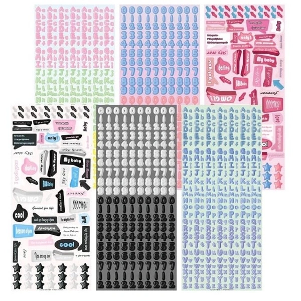 Bubble Sticker Sheet - Pink/Green/Yellow ABC