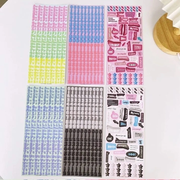 Bubble Sticker Sheet - Pink/Green/Yellow ABC