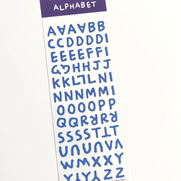 Kitch Kitch Alphabet Stickers - Cornflower Blue