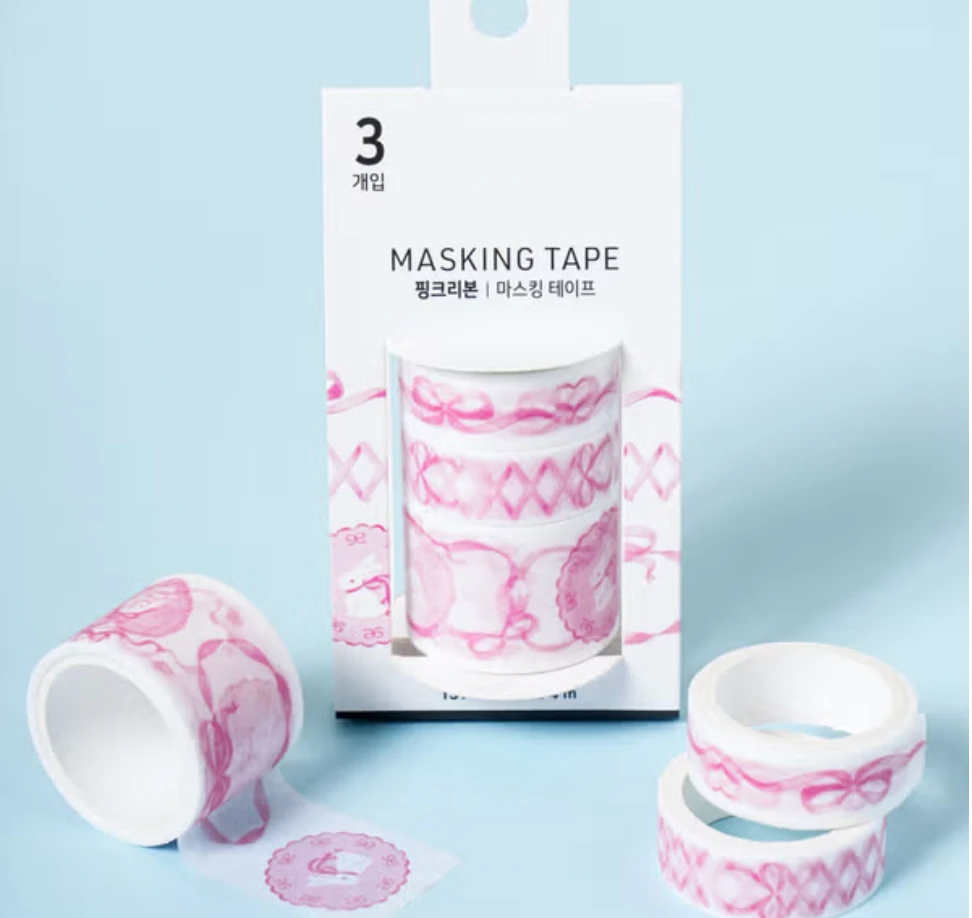 Pink Ribbon Masking Tape (3 Pieces)