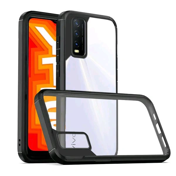 Black Border Transparent Cover For Vivo - Y20