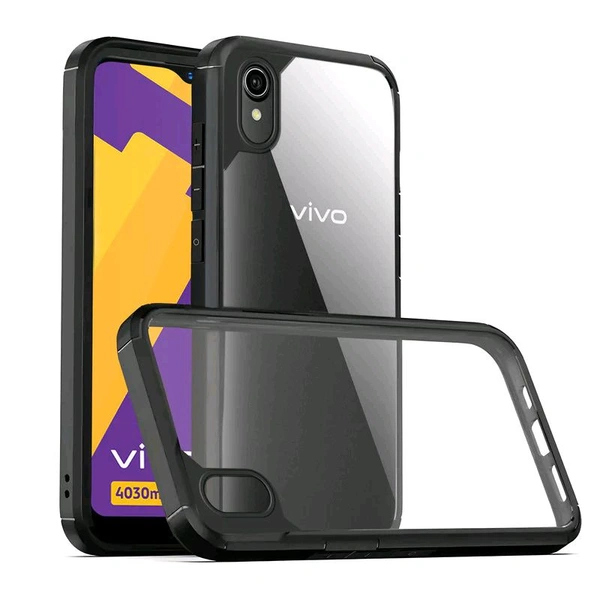 Black Border Transparent Cover For Vivo - Y91