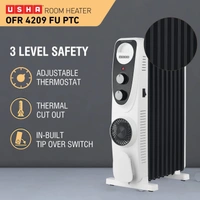  USHA 4211 FU PTC U Shaped 11 Fin Oil Filled Radiator Room Heater (Black)