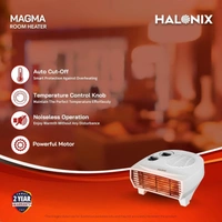  Halonix Magma 1600W Fan Room Heater | ISI Certified | 2 Heat Setting | Auto Cut-Off Safety | Noiseless Operation | Energy Efficient | 2-Year Warranty
