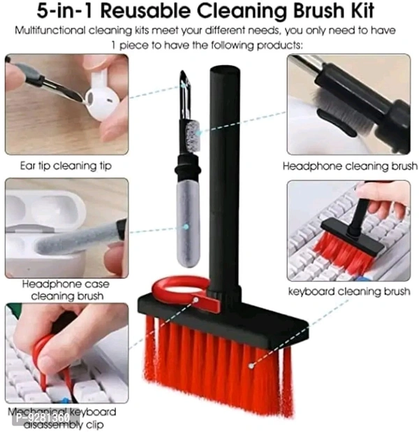 NBS Cleaning Soft Brush Keyboard Cleaner 5-in-1 Multi-Function Computer Cleaning Tools Kit Corner Gap Duster Key-Cap Puller for Bluetooth Earphones LaptopWithin 5-7 business days However, to find out an actual date of delivery, please enter your pin code.SEPARATED DUAL HEAD DESIGN: 5-in-1 Computer Cleaning Kit With Nylon Bristles, Flocking Sponge, High-density Brush, Metal Pen Tip 