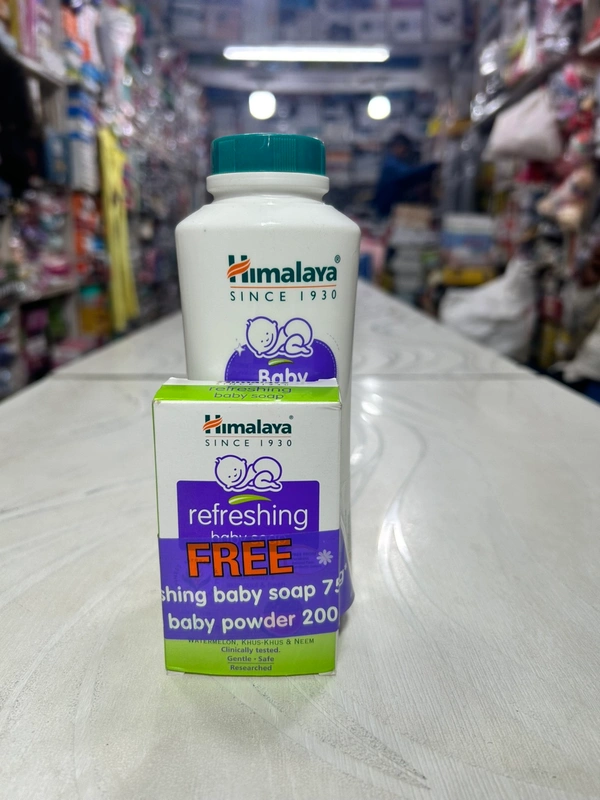 Himalya Baby Powder & Free Himalaya Baby Soap With (200gm Pack) - 50gm