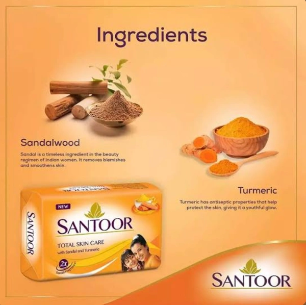 Santoor Sandal And Turmeric Soap - 52gm