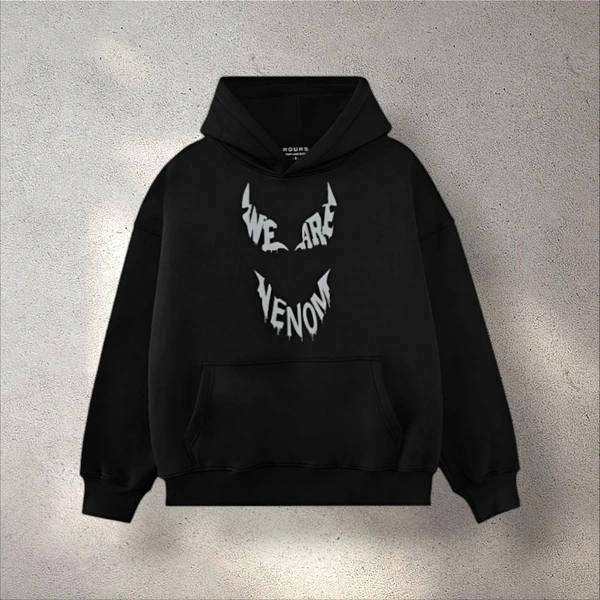 Venom Eyes, Cozy Vibes All Day Long Hoodie - Black, Freesize & Oversized
