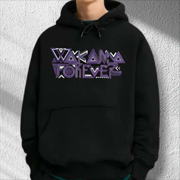Wakanda Forever (Vakanda Back Face Off Hoodie( - Black, Freesize & Oversized