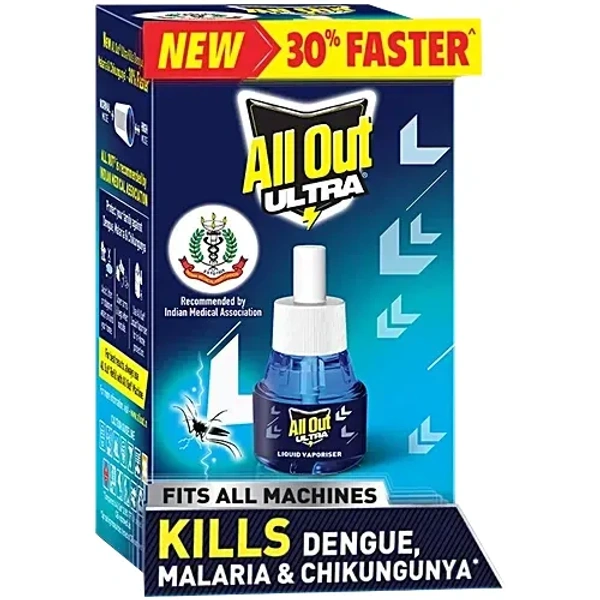 All Out Ultra Liquid Vaporizer Mosquito Repellent Refill - Kills Dengue, Malaria, & Chikungunya Mosquitoes,  - 45 ml
