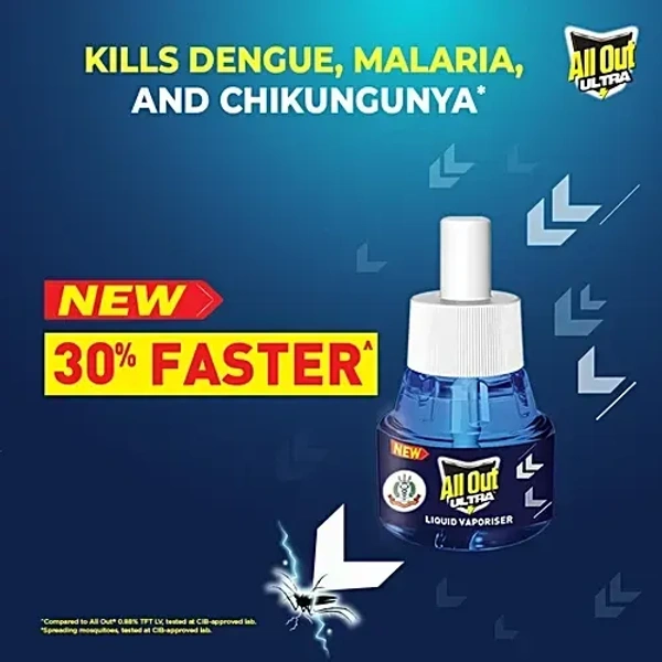 All Out Ultra Liquid Vaporizer Mosquito Repellent Refill - Kills Dengue, Malaria, & Chikungunya Mosquitoes,  - 45 ml
