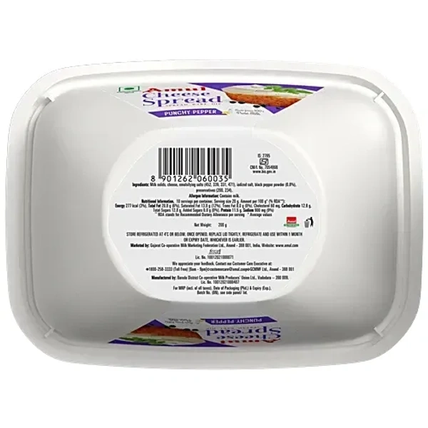 Amul Punchy Pepper Cheese Spread, 200 g Tub