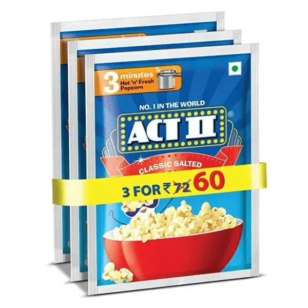 act 2 classic salted popcorn 3*55 gm (combo pack)