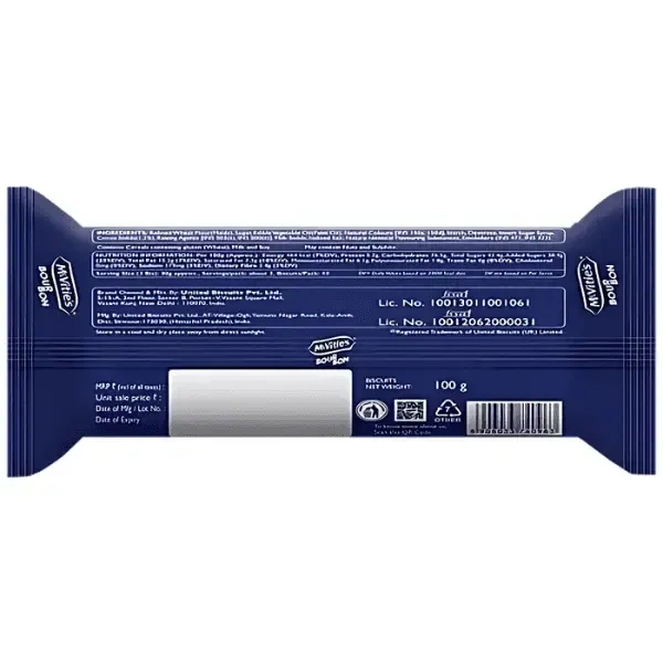 mcvitie's bourbon biscuits 100 gm - 100G