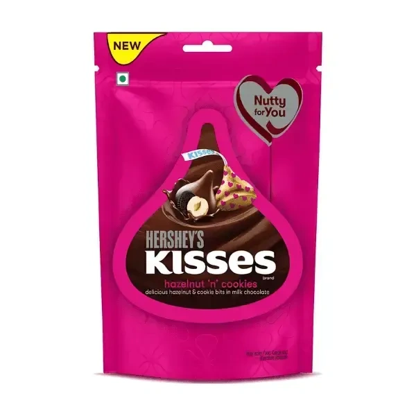 hershey's kisses hazelnut 'n' cookies chocolate - 100.8 gm
