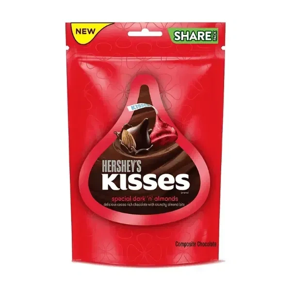 hershey's kisses special dark 'n' almonds chocolate - 100.8 gm