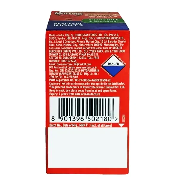 mortein smart+ peaceful nights mosquito repellent refill - 45ml